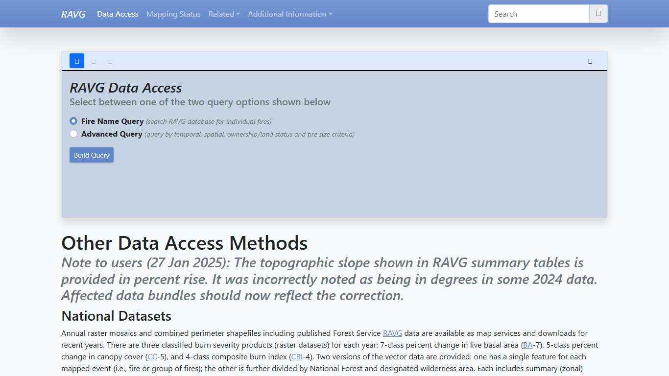 Other Data Access Methods RAVG